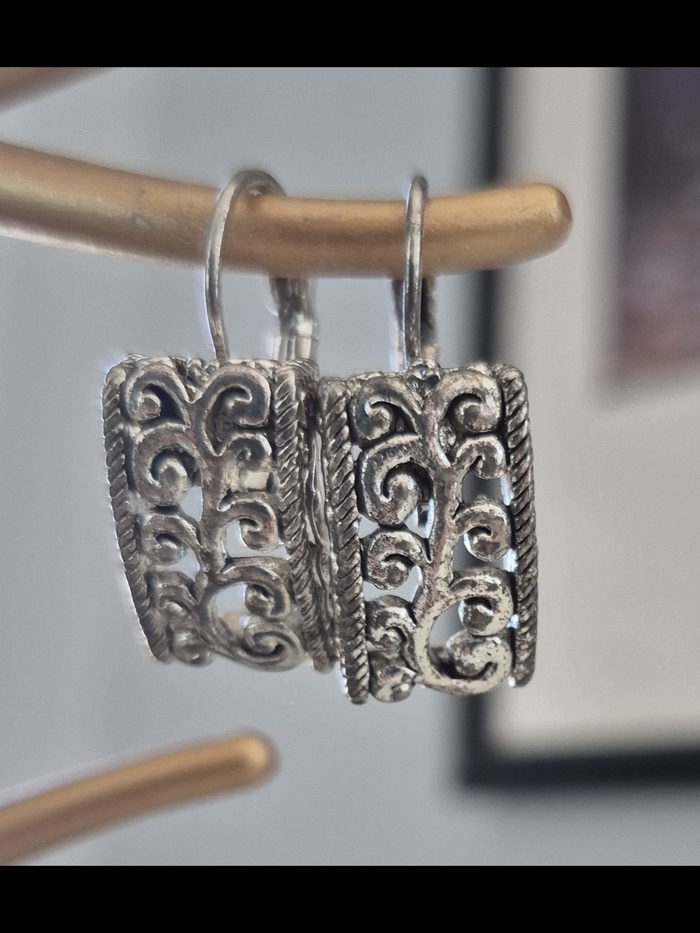 Silver Filigree Drop Earrings - Women's Jewelry